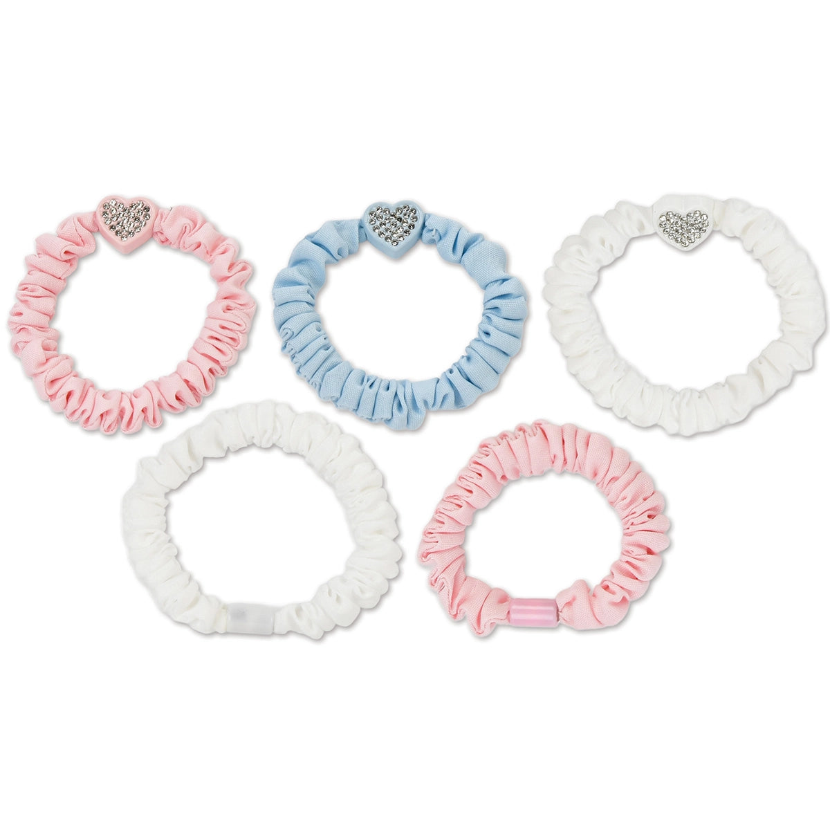 Heart Charm Scrunchie Set