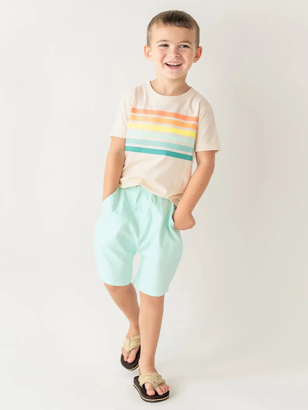 Boys Light Aqua Jogger Shorts