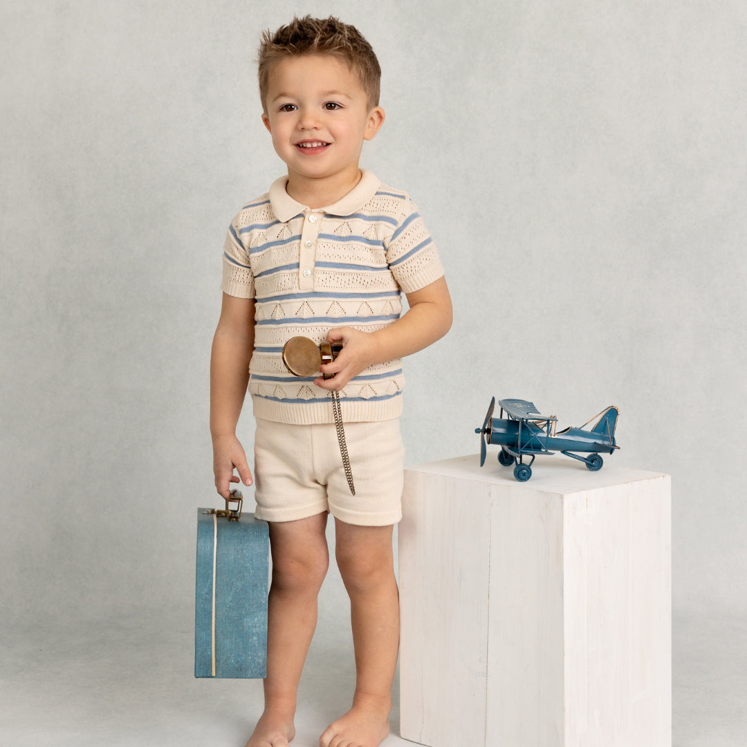 Boys Pointelle Jacquard Knit Set