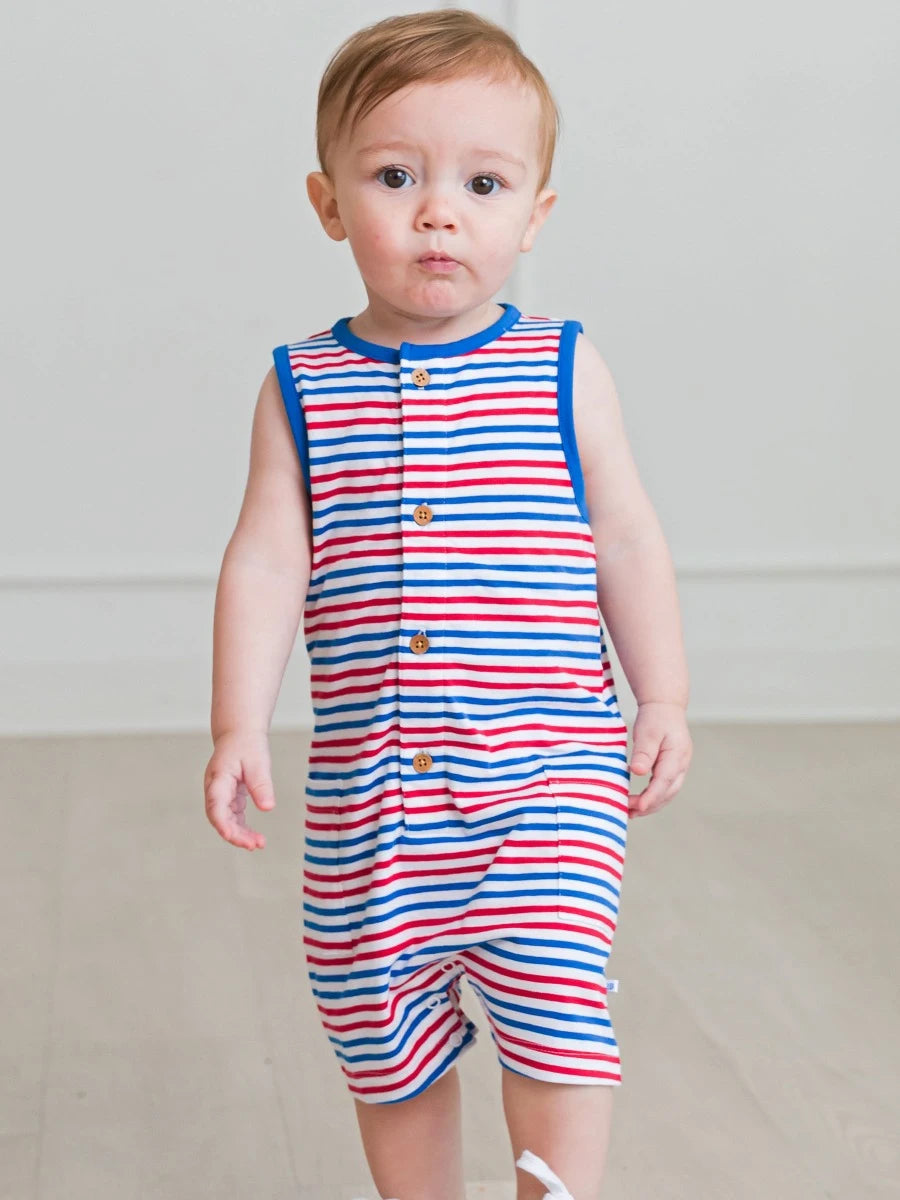 Stripe Pocket Knit Romper