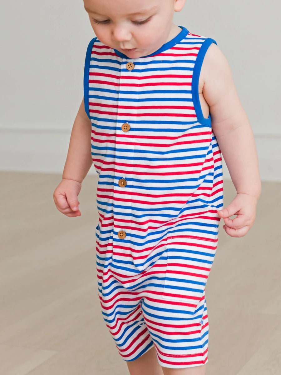 Stripe Pocket Knit Romper