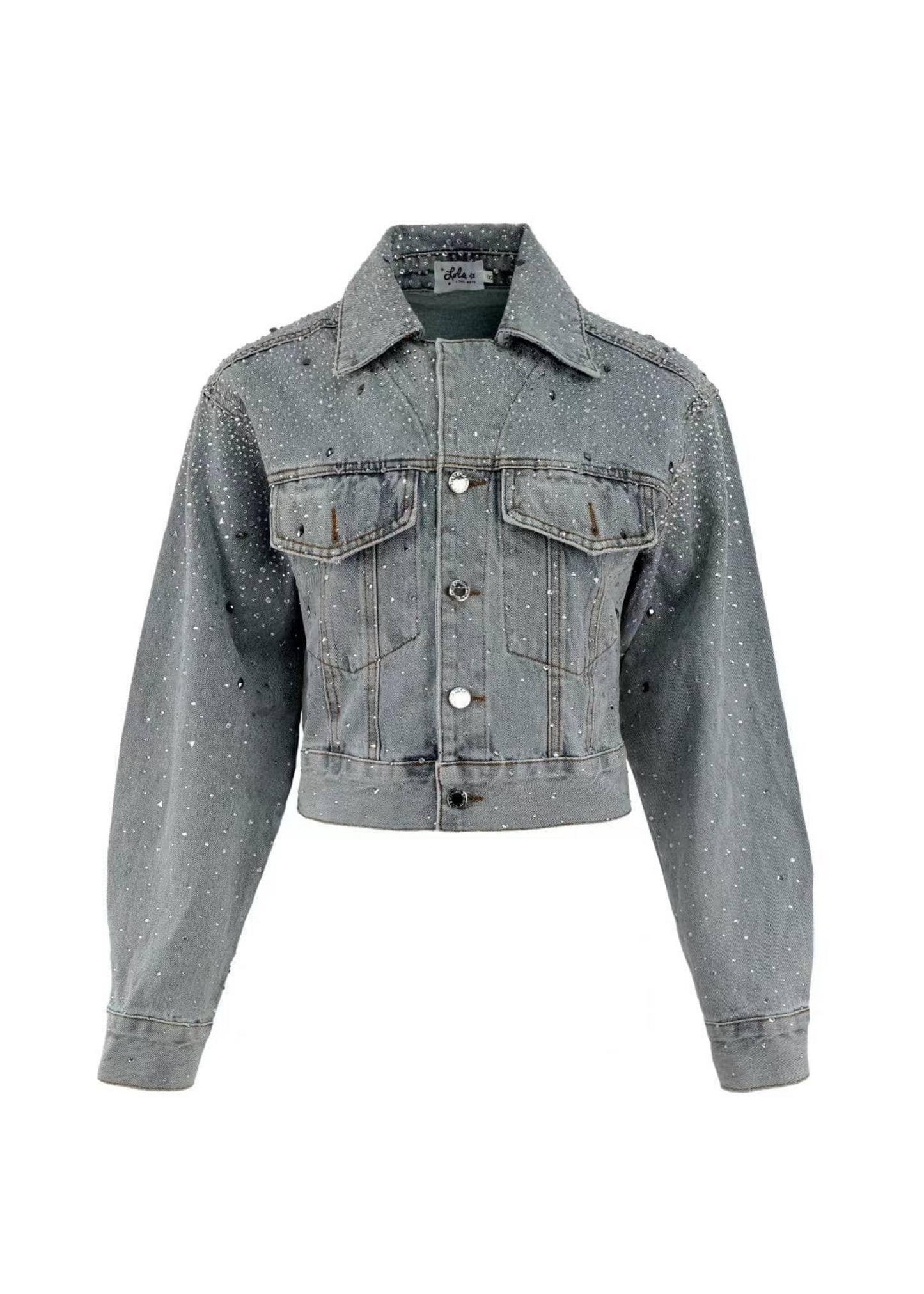 Crystal Bow Denim Jacket