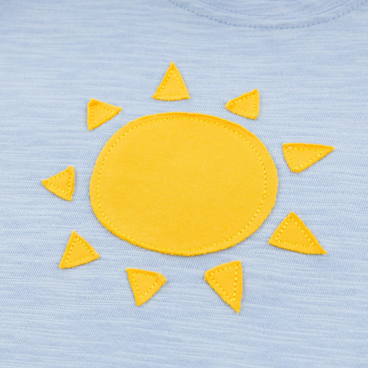Sun Golden Raw Edge Short Sleeve T-Shirt