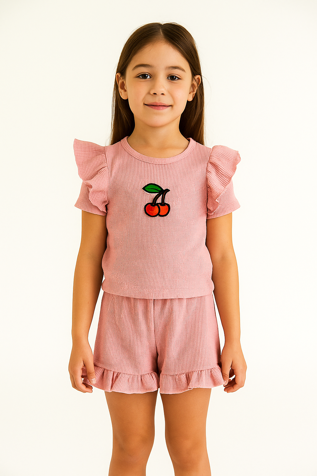 Ruffle Cherry Short Set