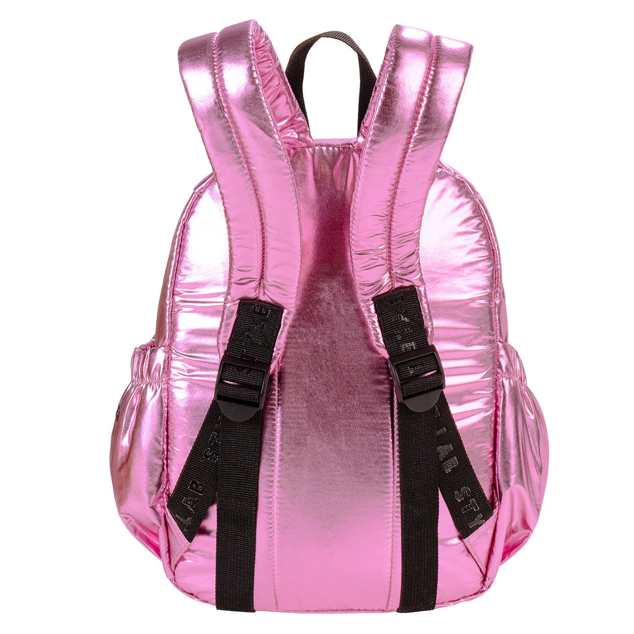 Metallic Star Quilted Mini Puffer Backpack Pink