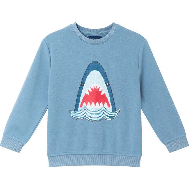 3D Dot Shark Patch Sweatshirt Set
