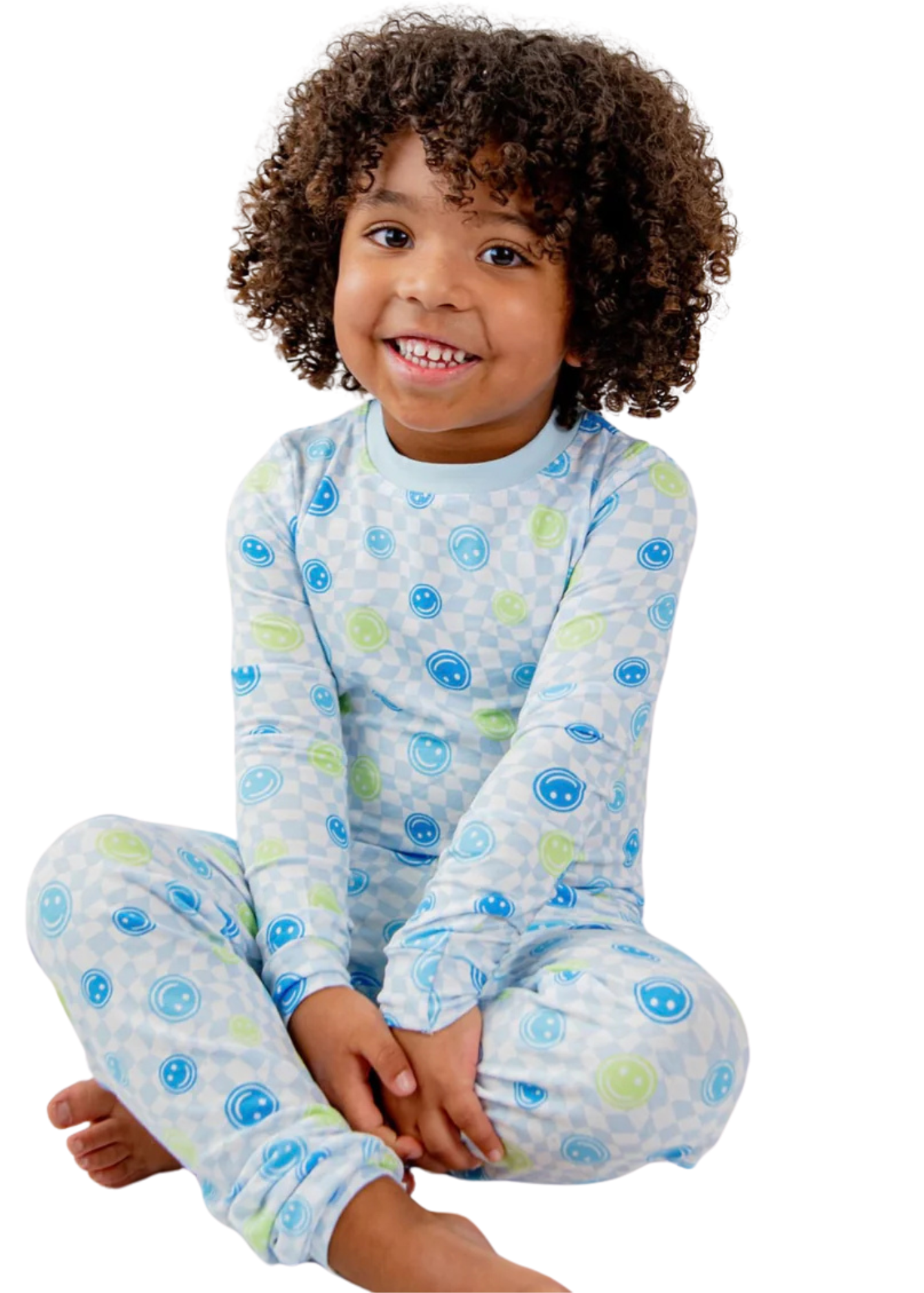Blue Happy Face Toddler PJ Set
