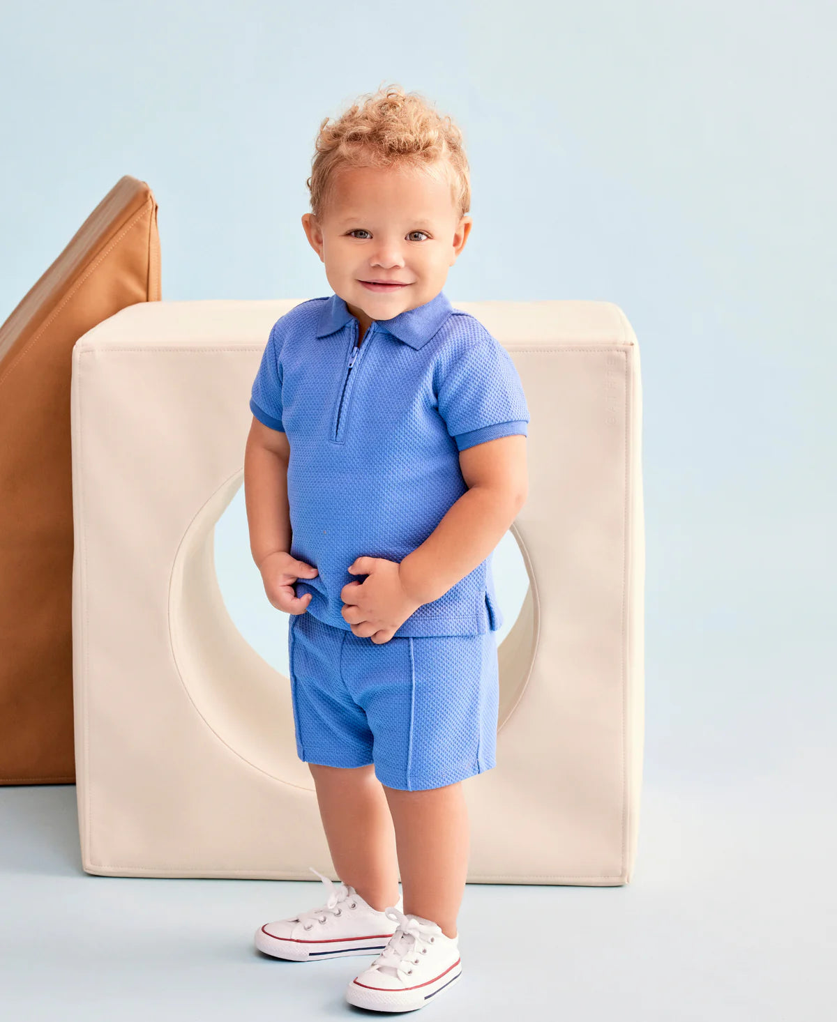 Blue Polo 2-Piece Short Set