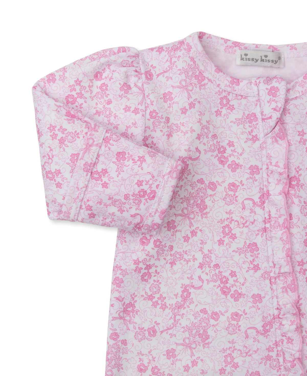 Old English Roses Pink Zip Footie