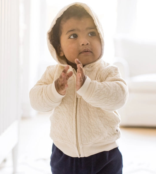 Organic Cotton Quilted Bee Baby Jacket