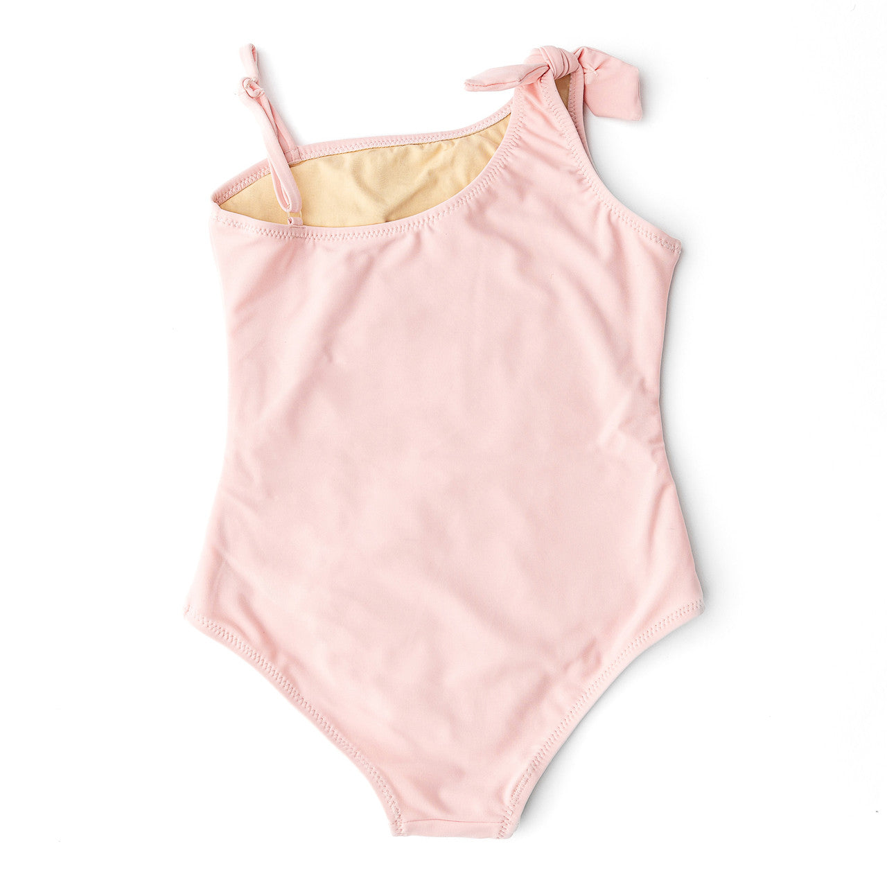 Butterfly Stripe Girls Sequin One Shoulder One Piece Swimsuit