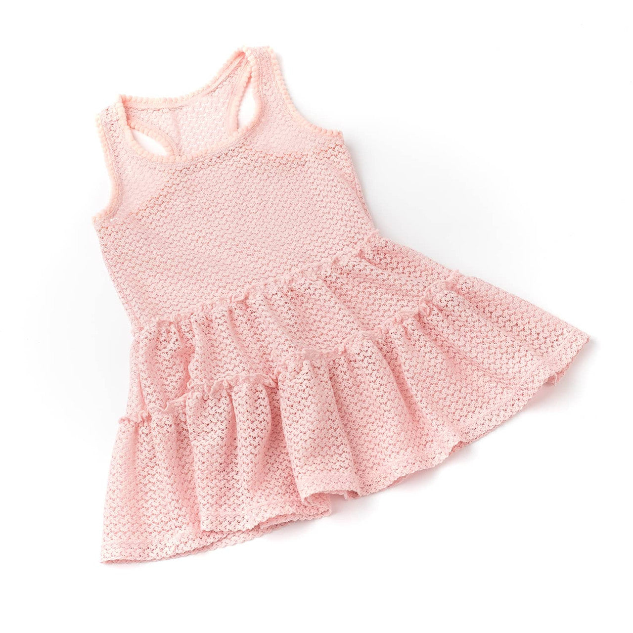 Pink Crochet Tank Dress Cover Up