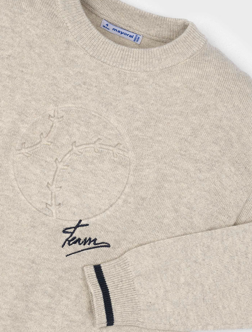 Embossed Baseball "Team" Sweater