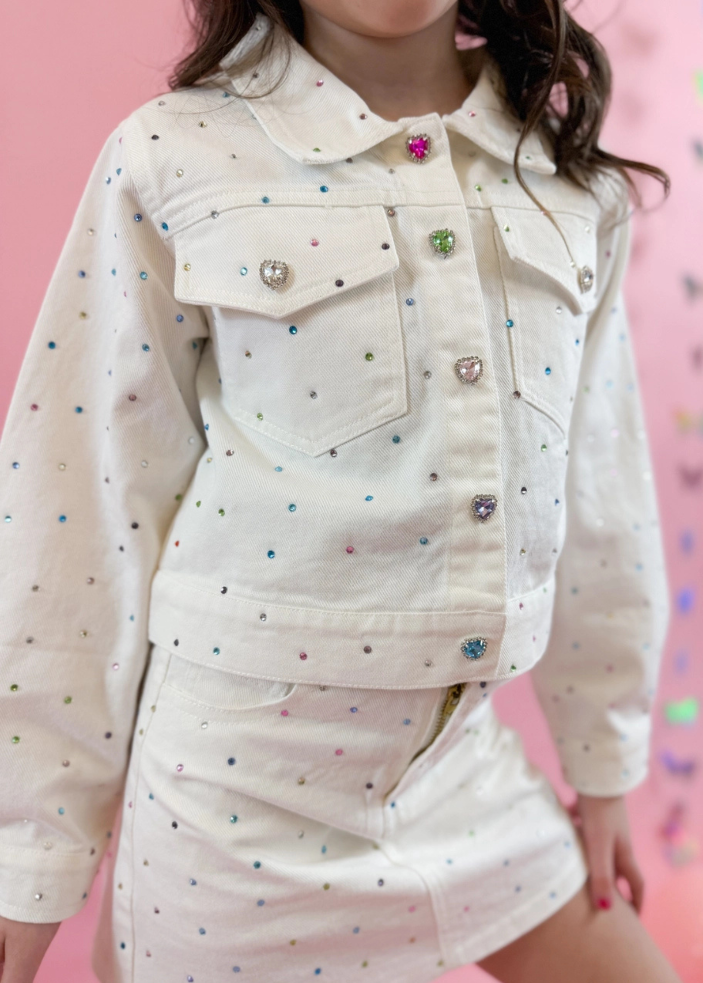 White Gem Denim Jacket