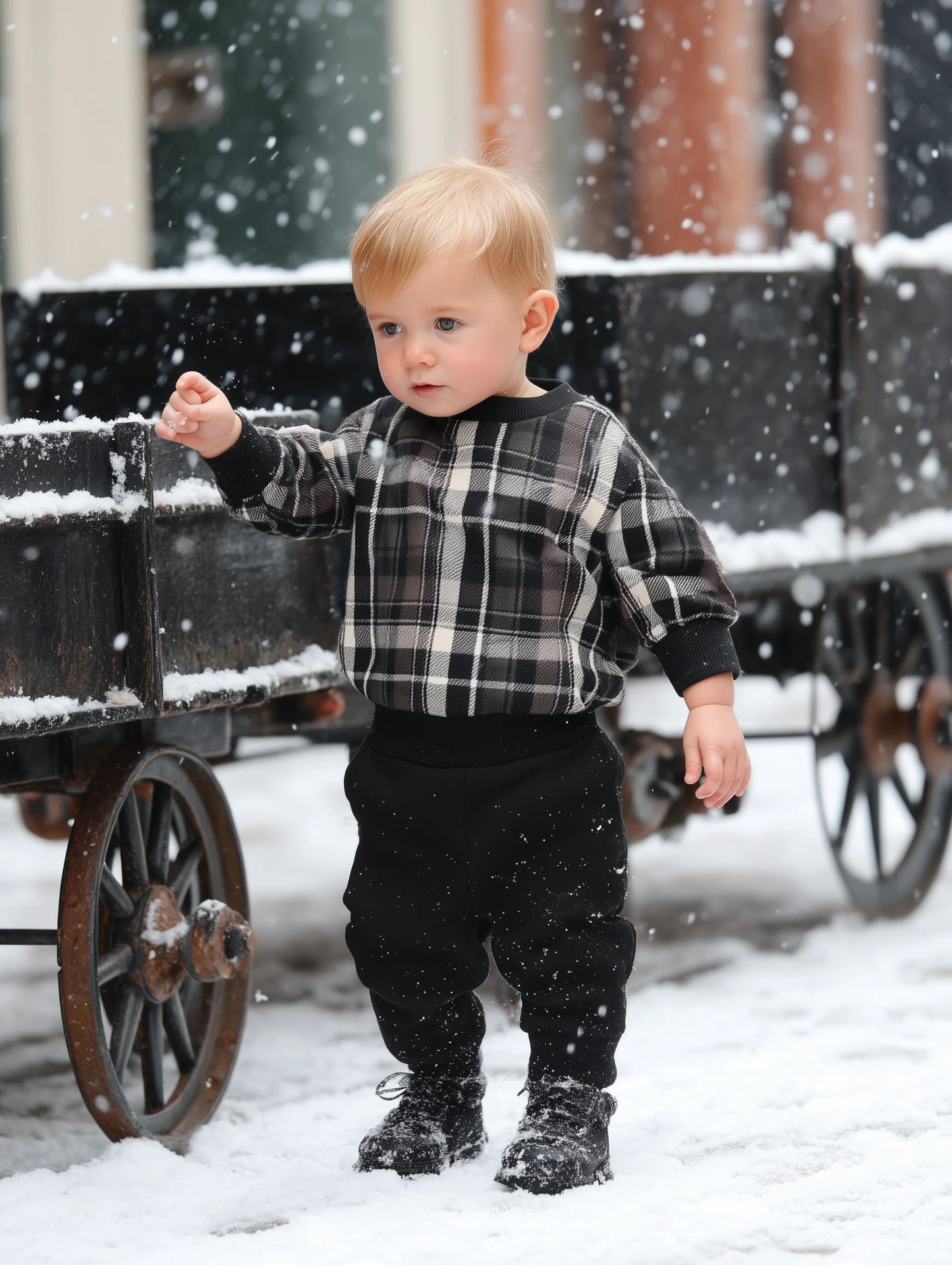 Winter Plaid Baby Set