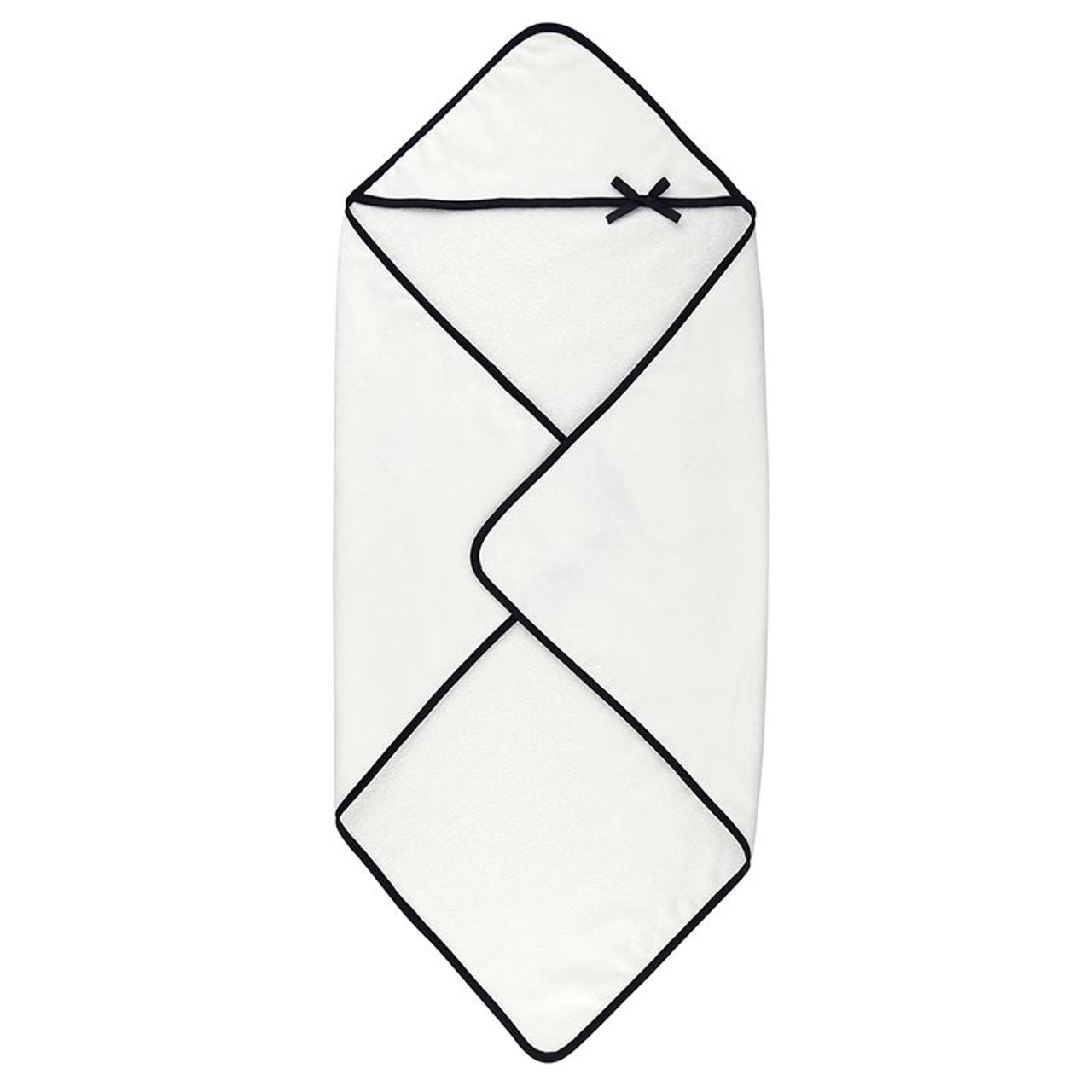 White Hooded Baby Bath Towel with Bow