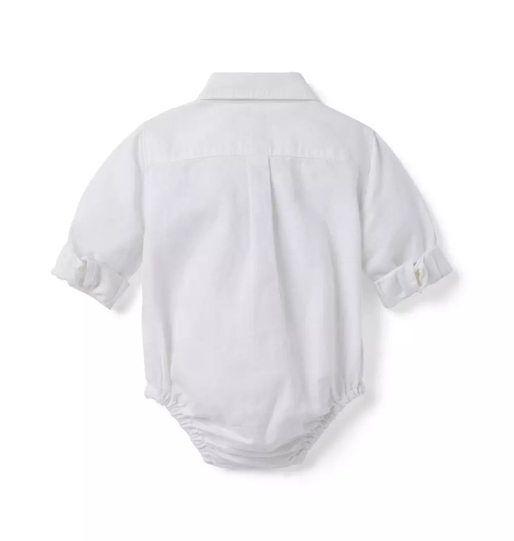 White Linen Bodysuit