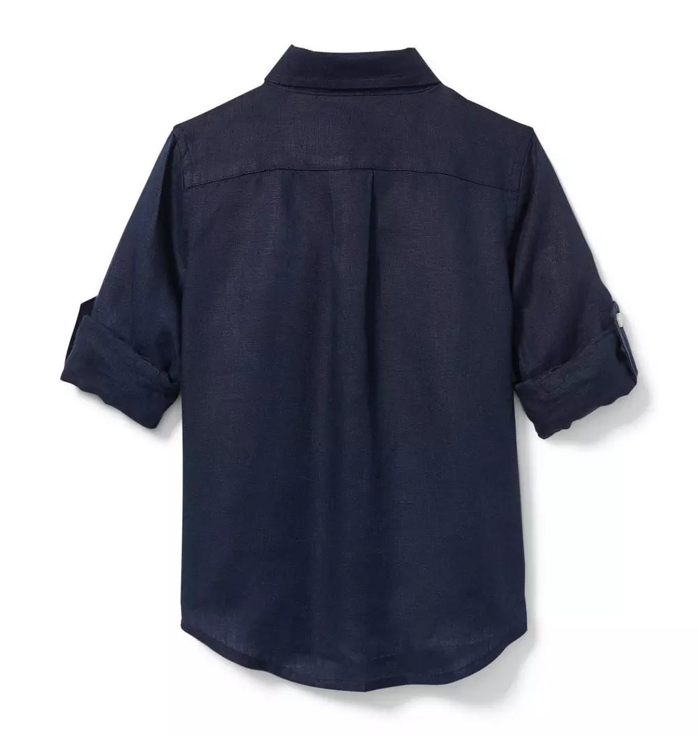 Navy Linen Shirt