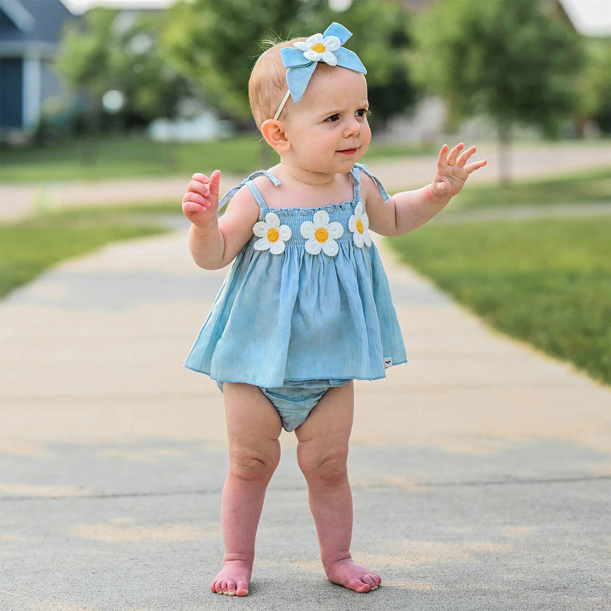 Daisy Denim Lyocell Gidget Sunsuit Set