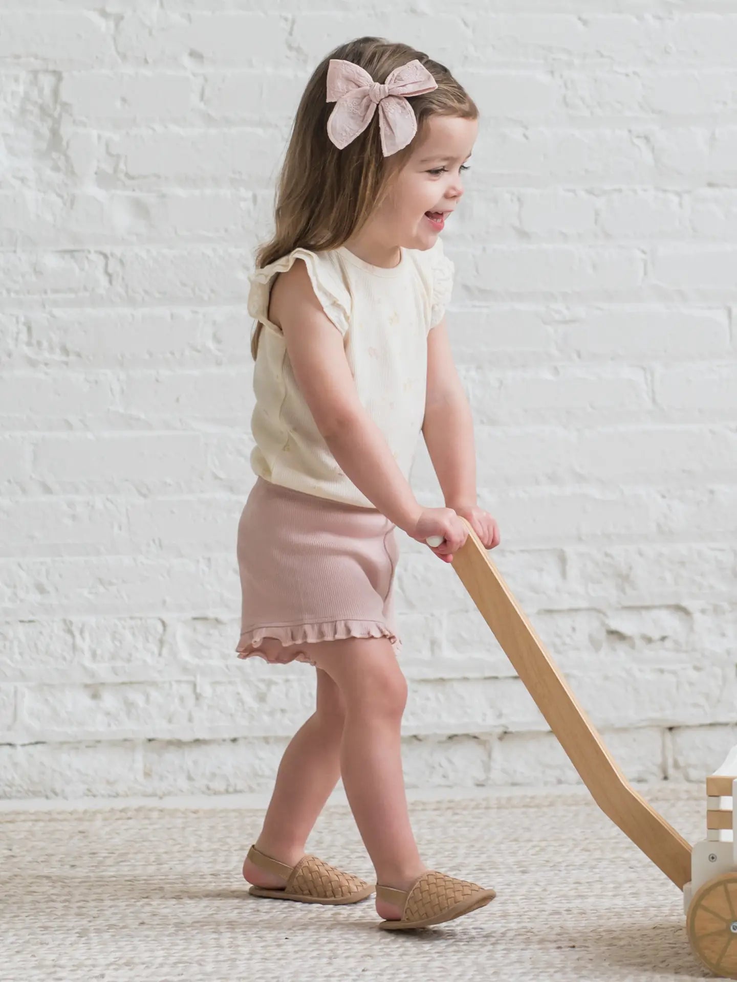 Daphne Ribbed Tank with Eyelet Ruffle