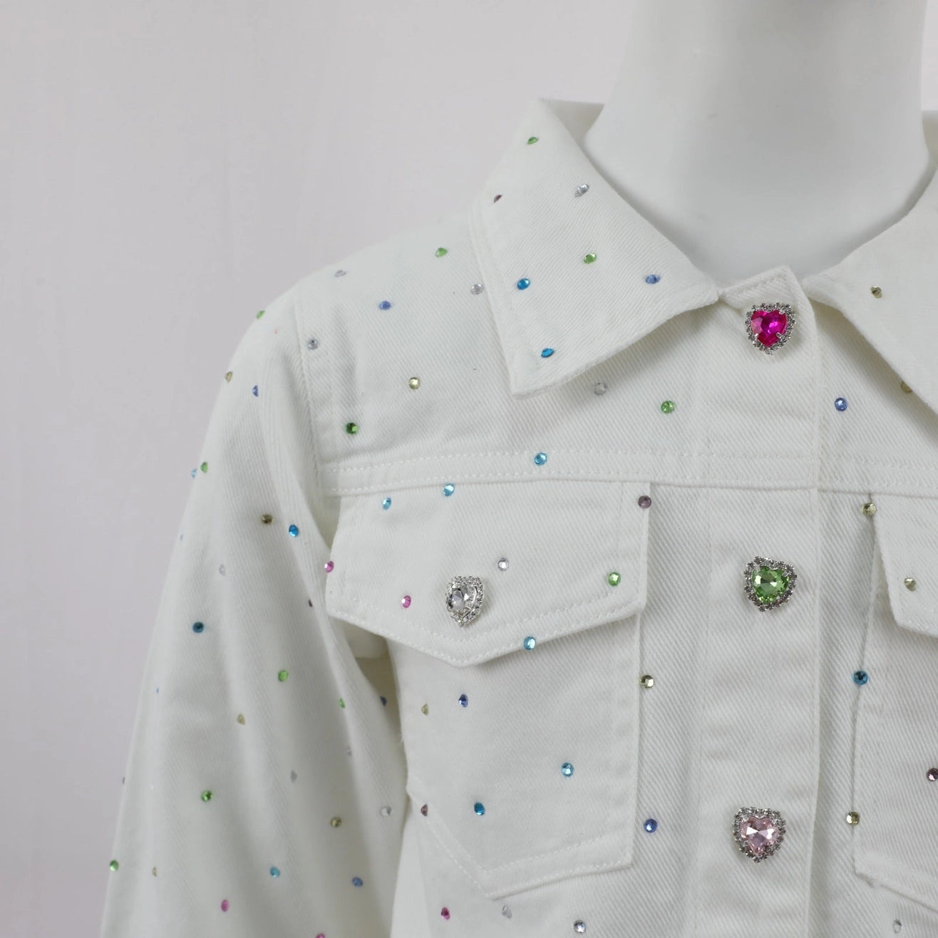 White Gem Denim Jacket