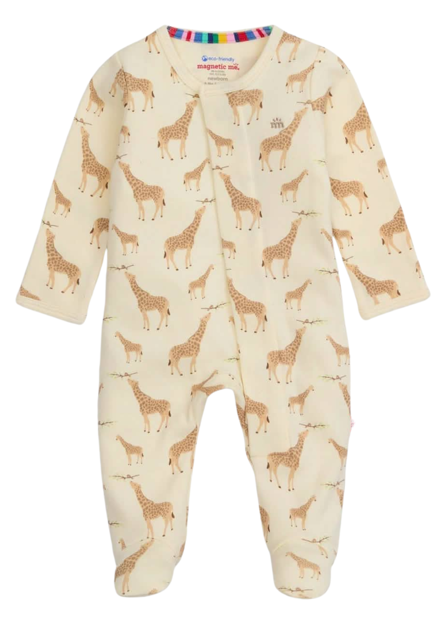 Cream Jolie Giraffe Organic Cotton Magnetic Footie