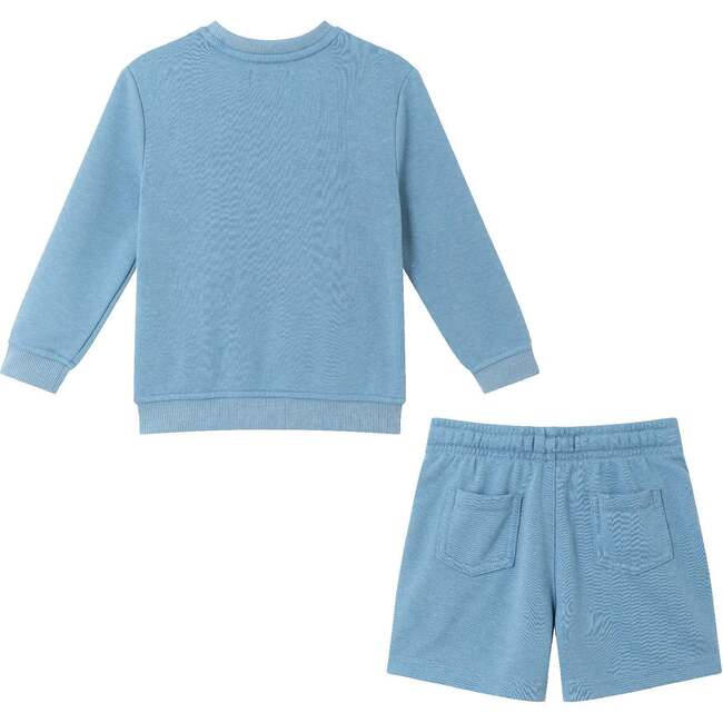 3D Dot Shark Patch Sweatshirt Set