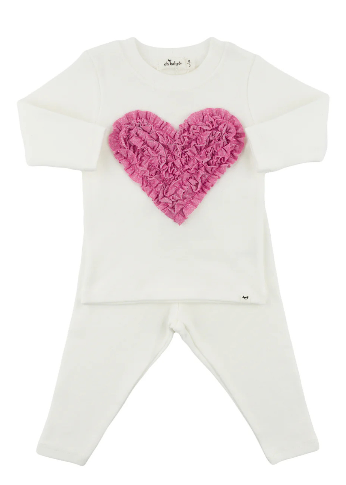 Bright Pink Ruffle Heart Set