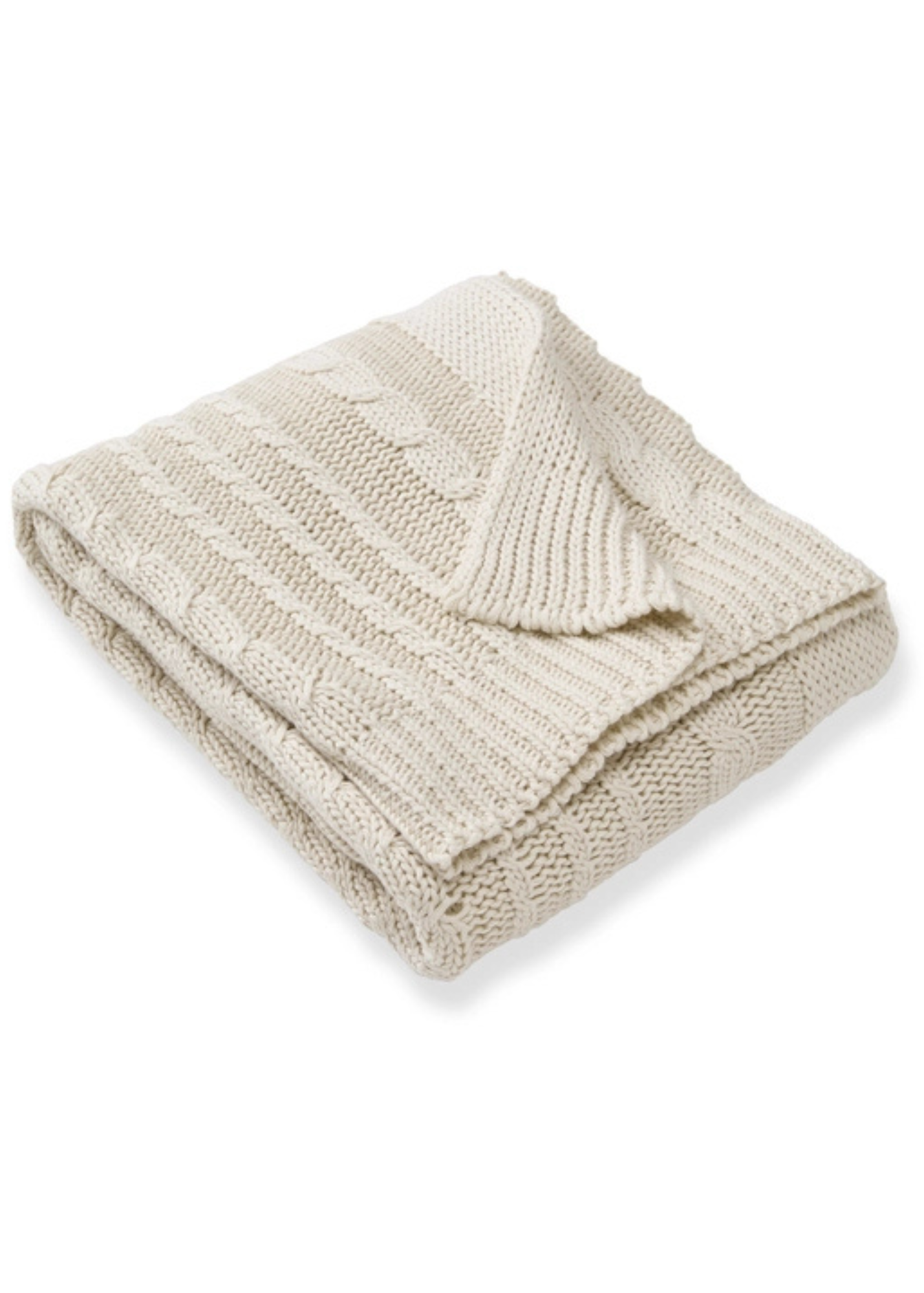 Organic Cotton Cable Knit Baby Blanket