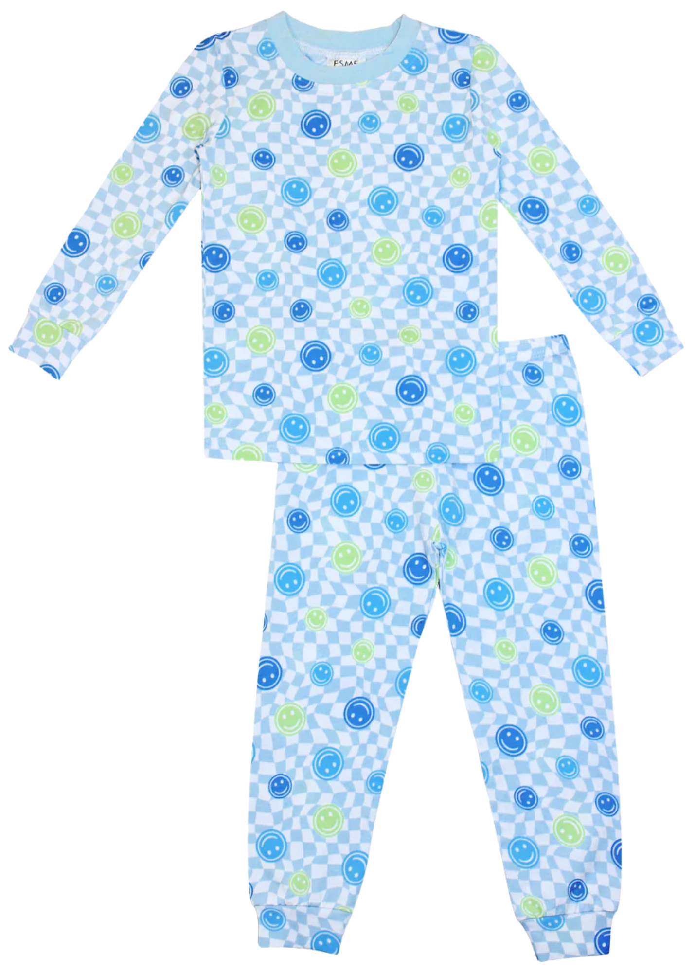 Blue Happy Face Toddler PJ Set