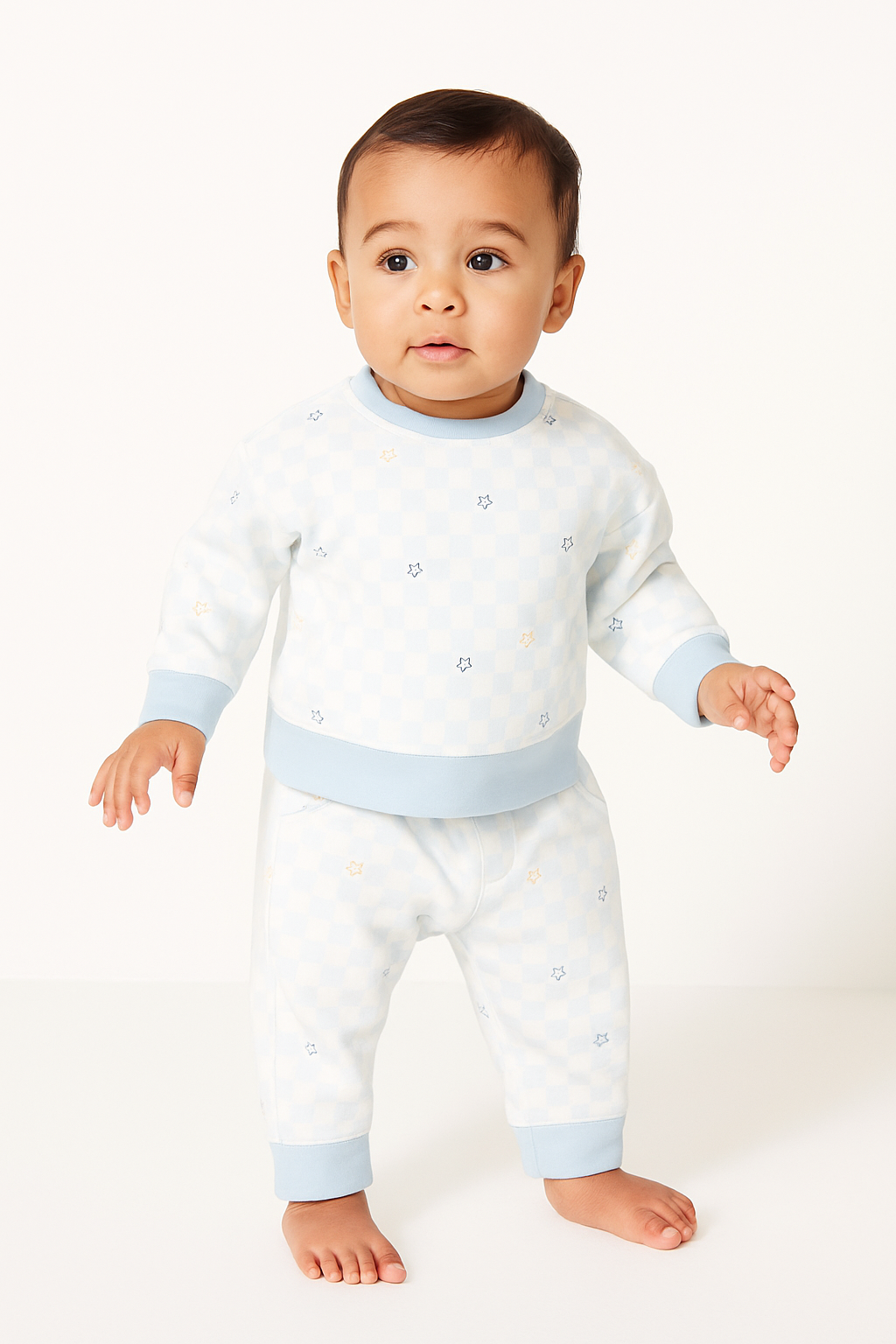 Blue Checkerboard Sweatsuit