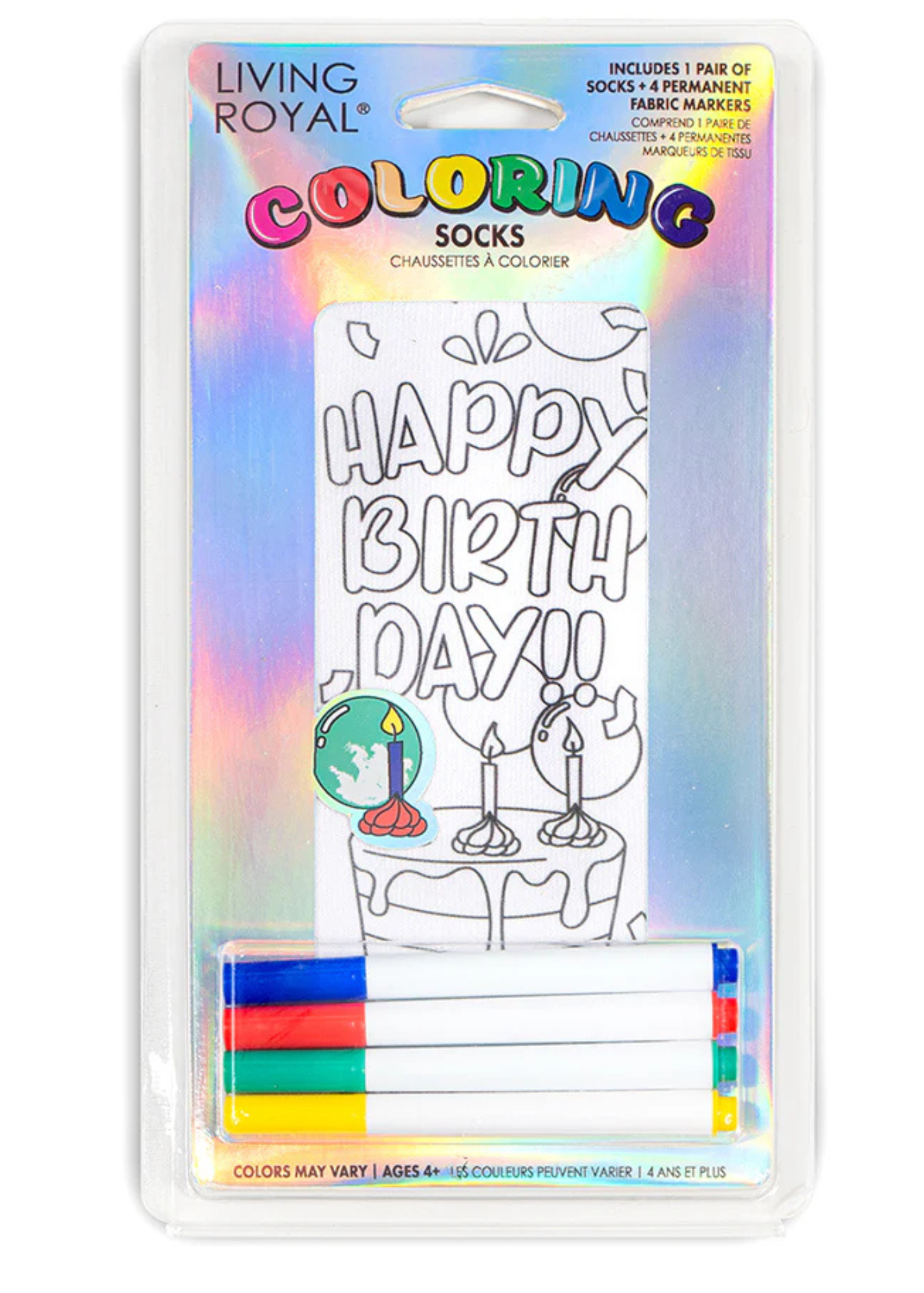 Happy Birthday Coloring Socks