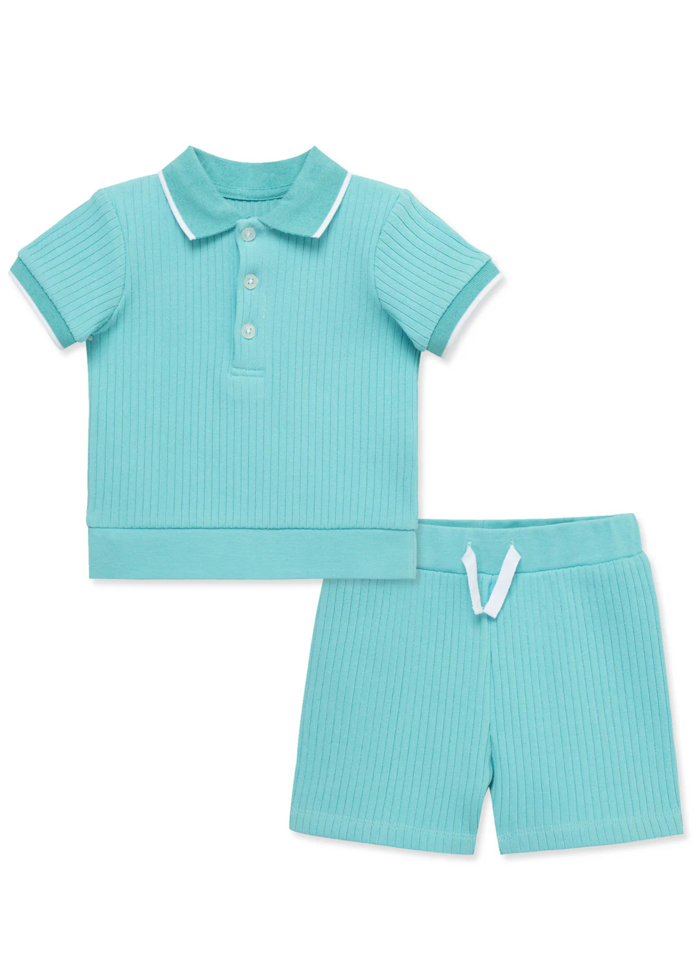 Aqua Polo 2-Piece Short Set