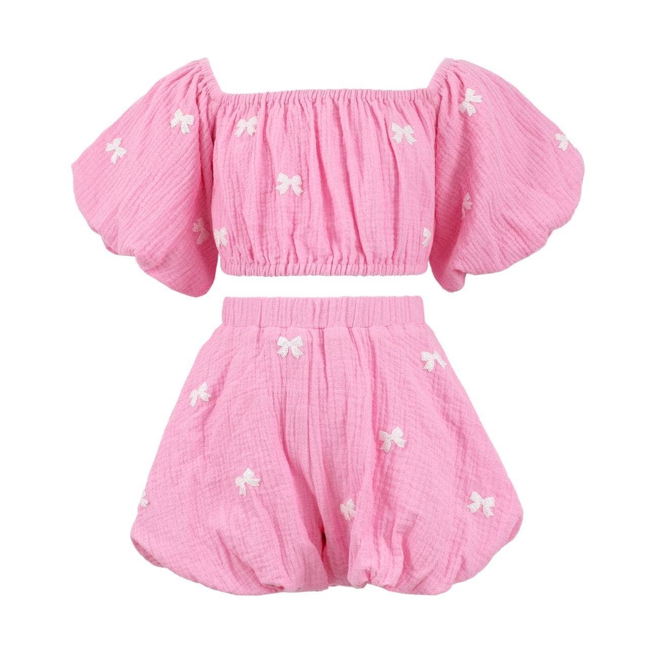 Pink Hailey Bow Bubble Set