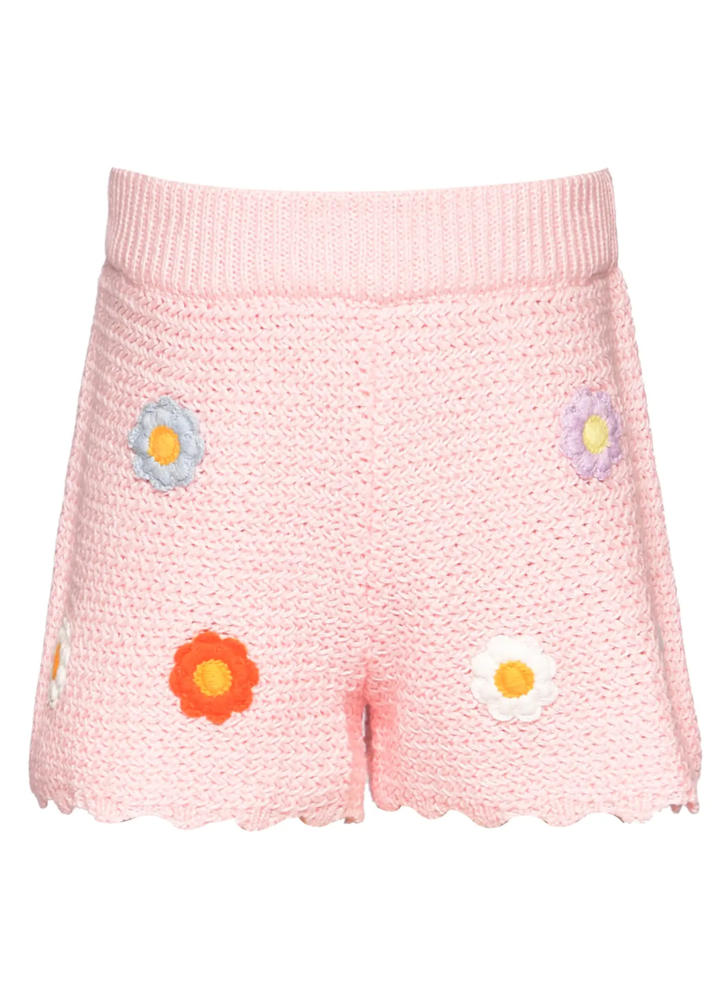 Crochet Short with Flower Trim