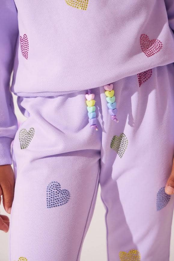 Lavender Crystal Heart Set