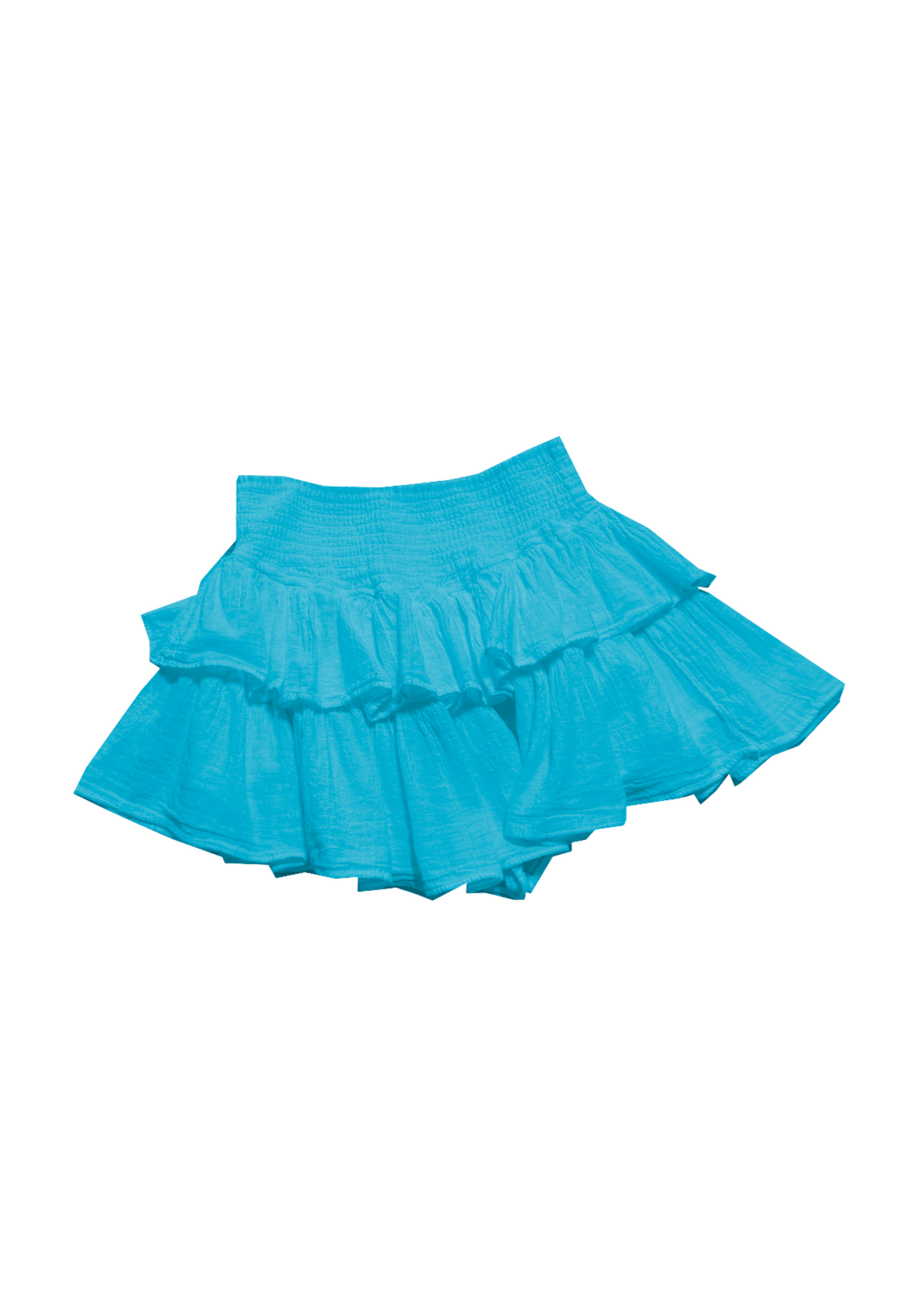 Ruffle Elastic Skirt - Aqua