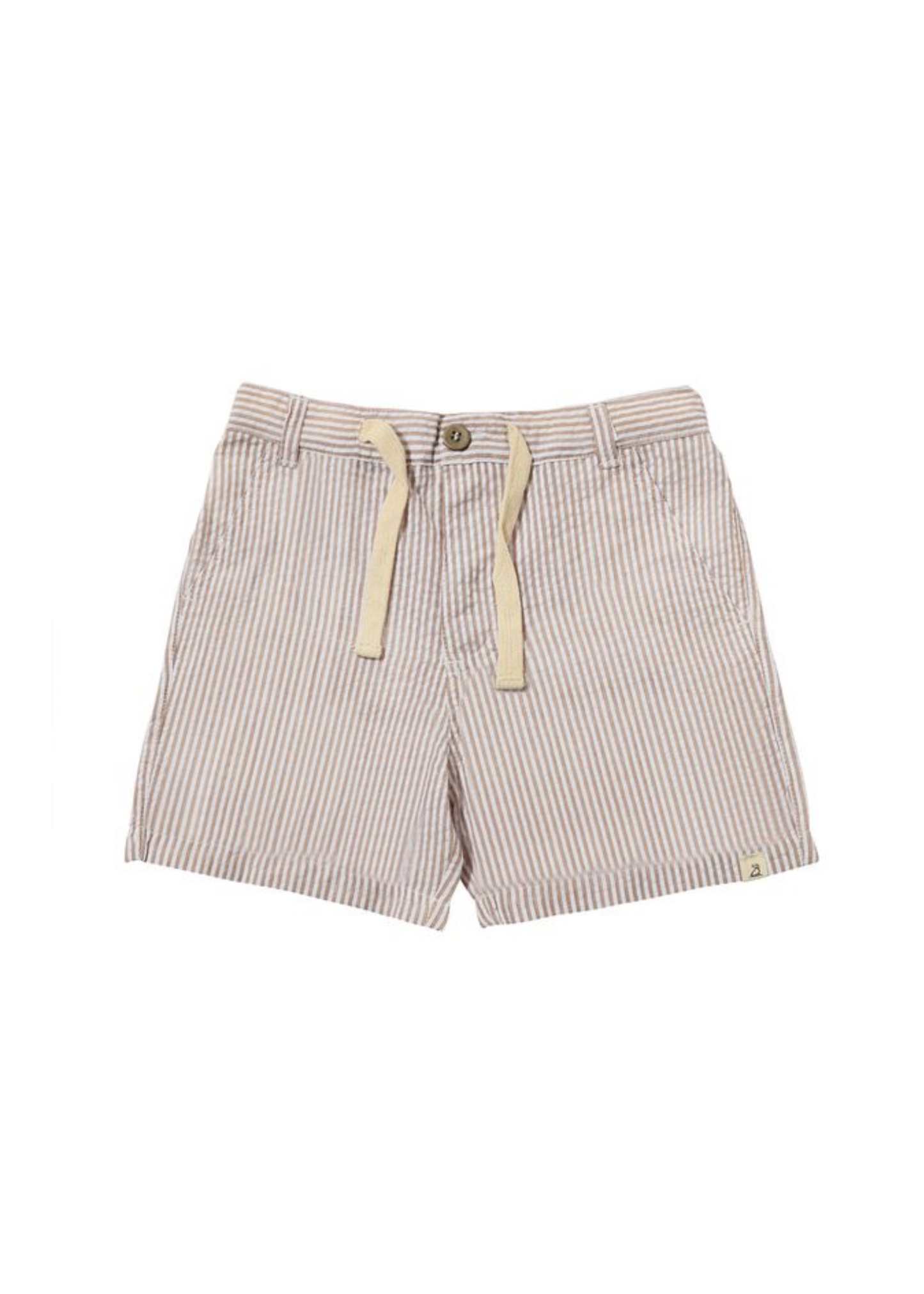 Brown/White Stripe Seersucker Shorts