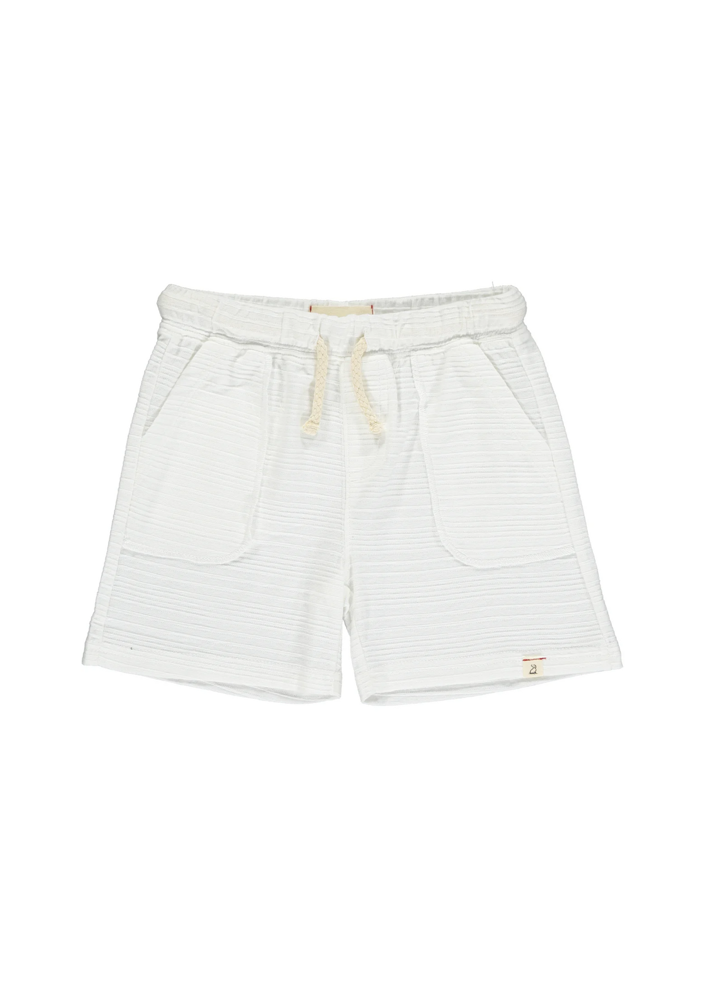 White Ribbed Shorts