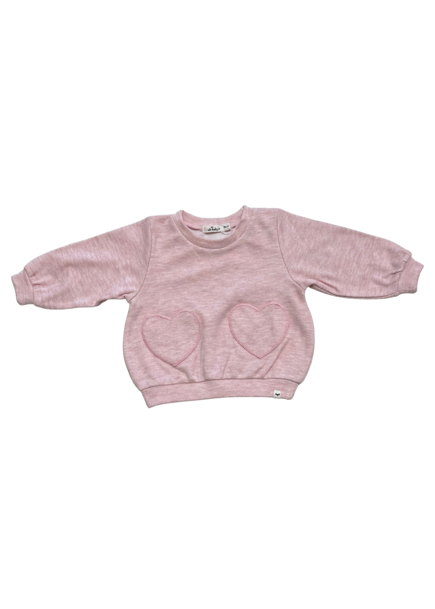 Honeycomb Heart Patch Pocket Sweatshirt