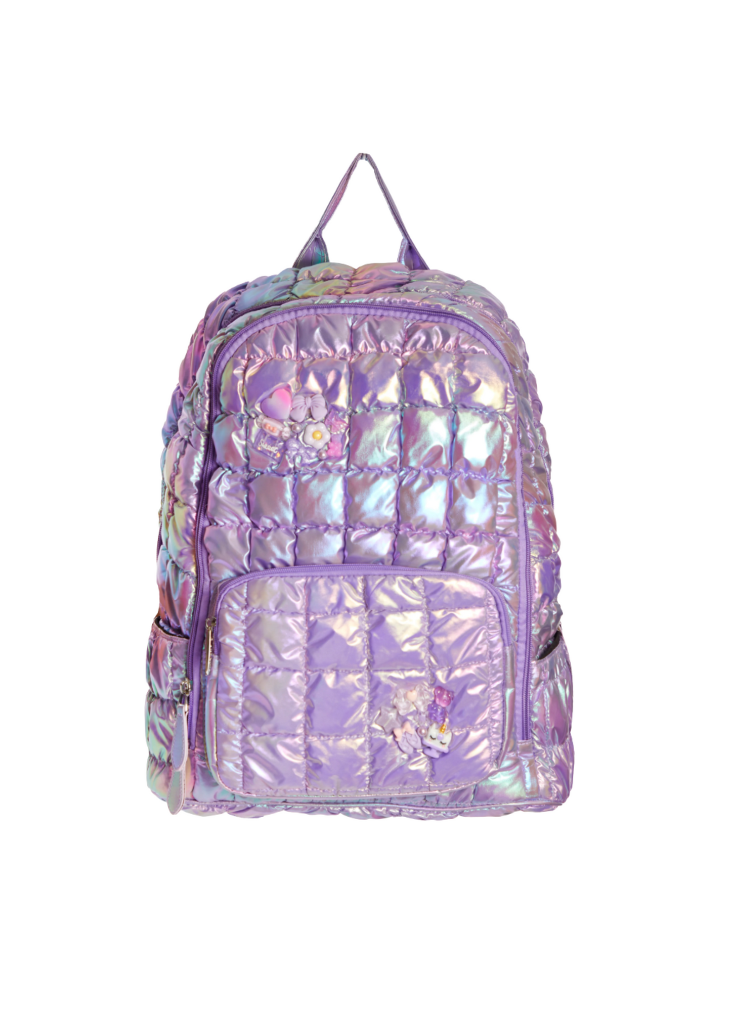 Quilted Charm Backpack in Lavender