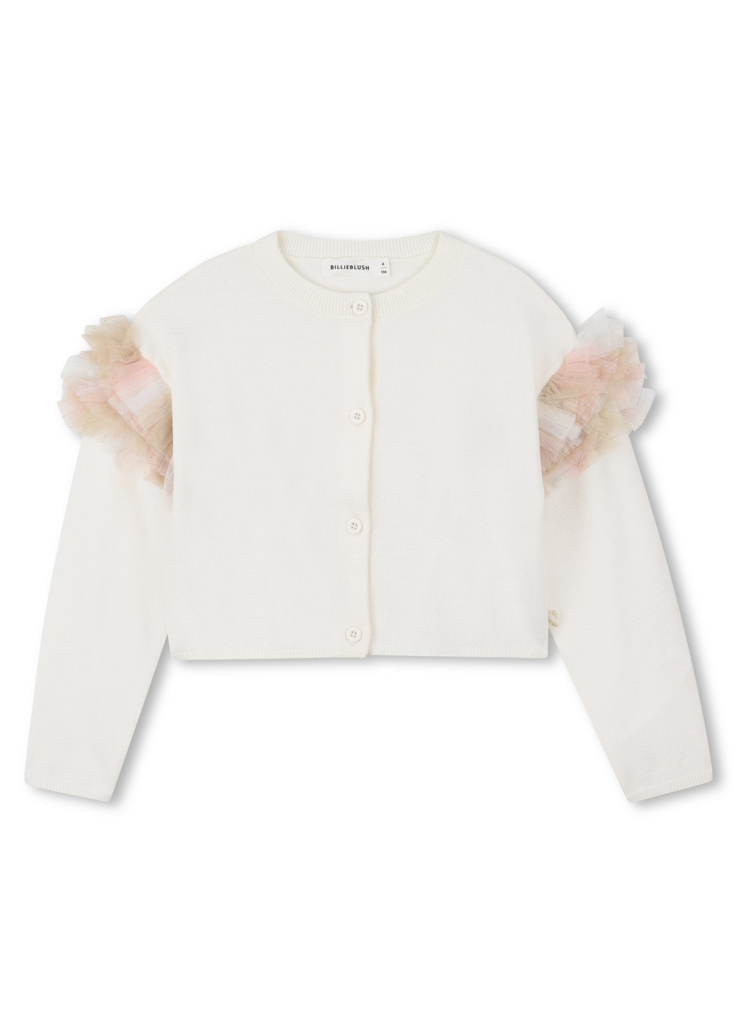 Ruffle Shoulder Cardigan