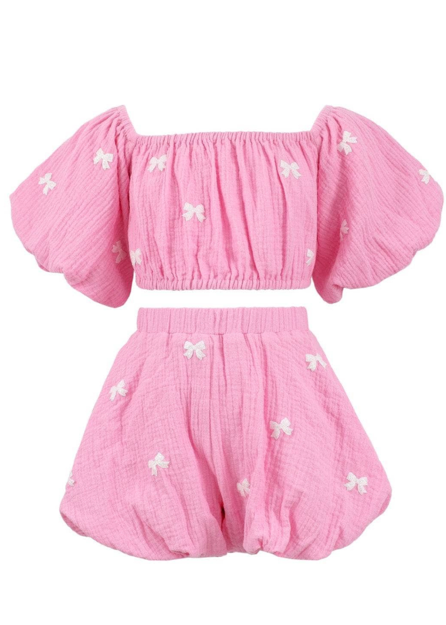 Pink Hailey Bow Bubble Set