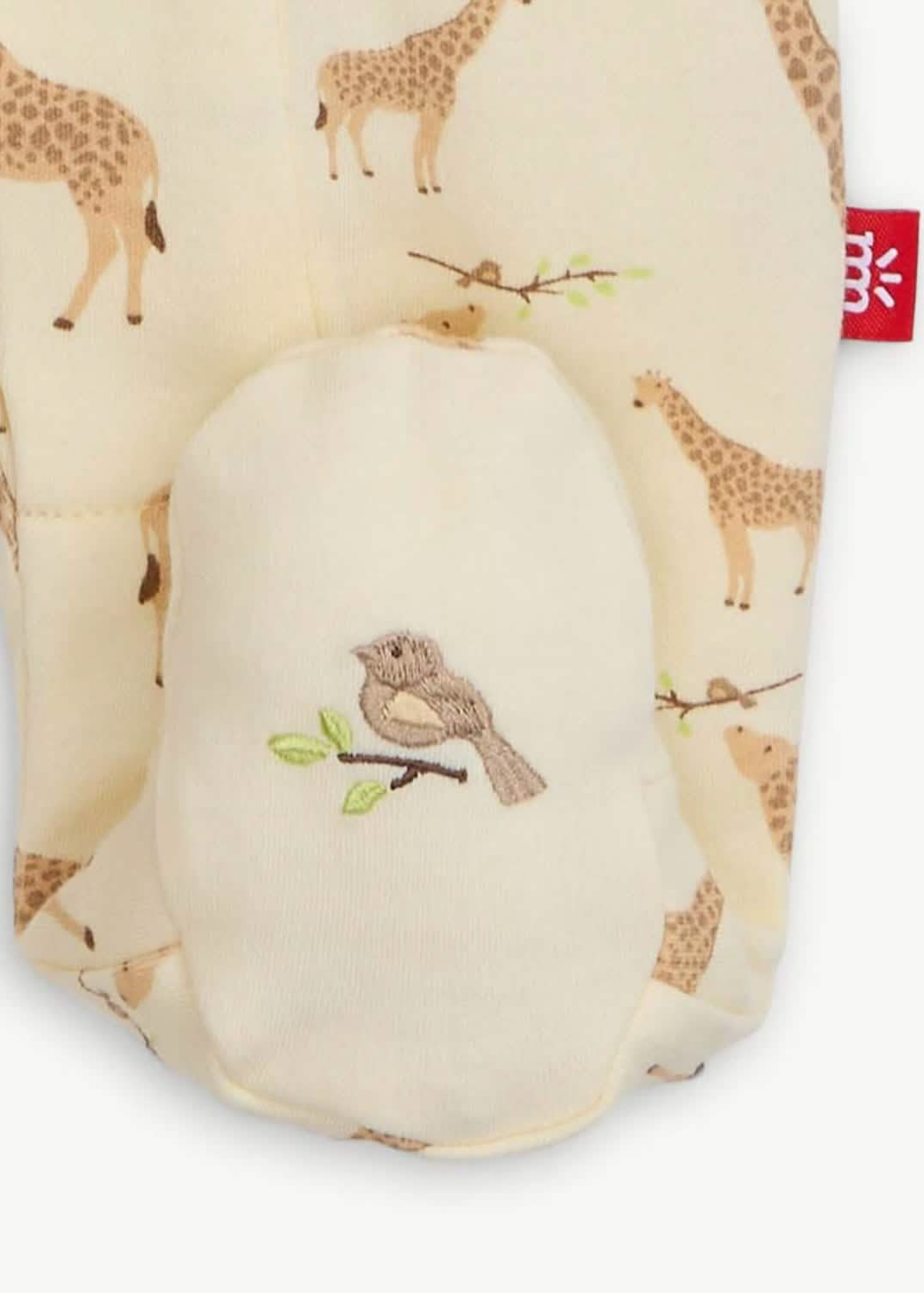 Cream Jolie Giraffe Organic Cotton Magnetic Footie