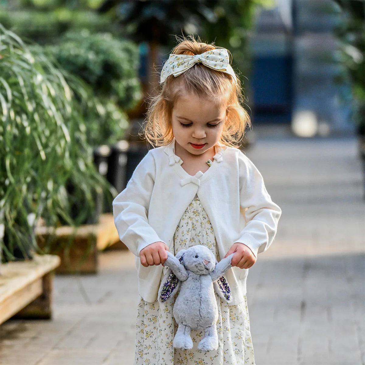 Mini Bow-Neck Knitted Long Sleeve Cardigan