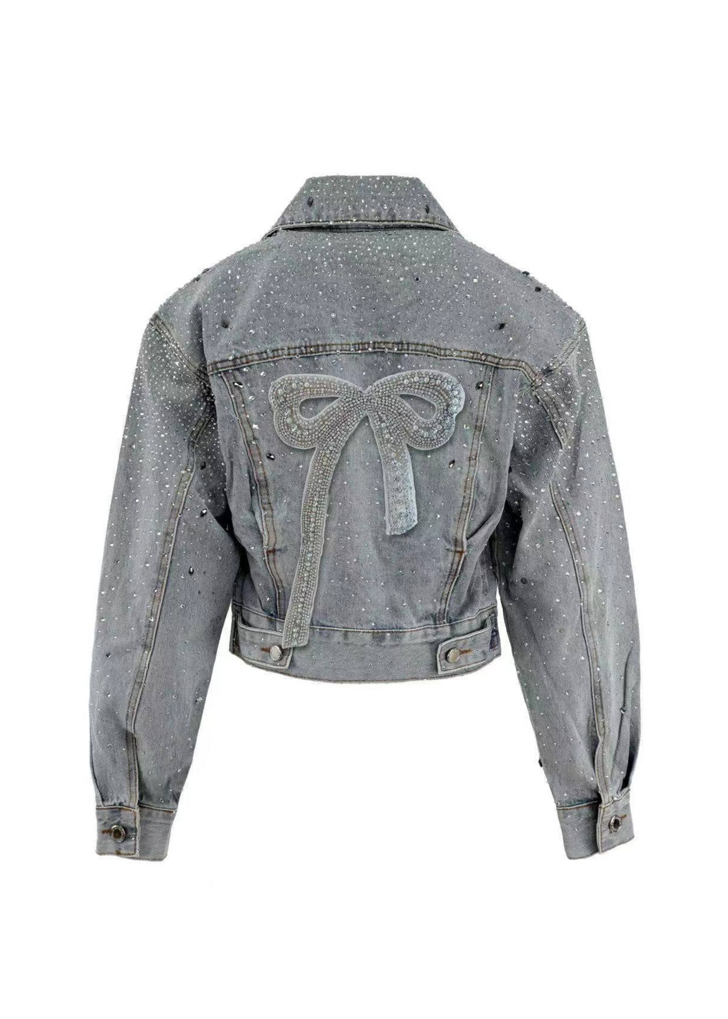 Crystal Bow Denim Jacket
