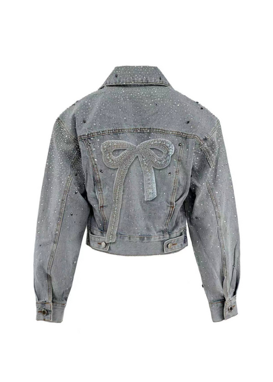 Crystal Bow Denim Jacket