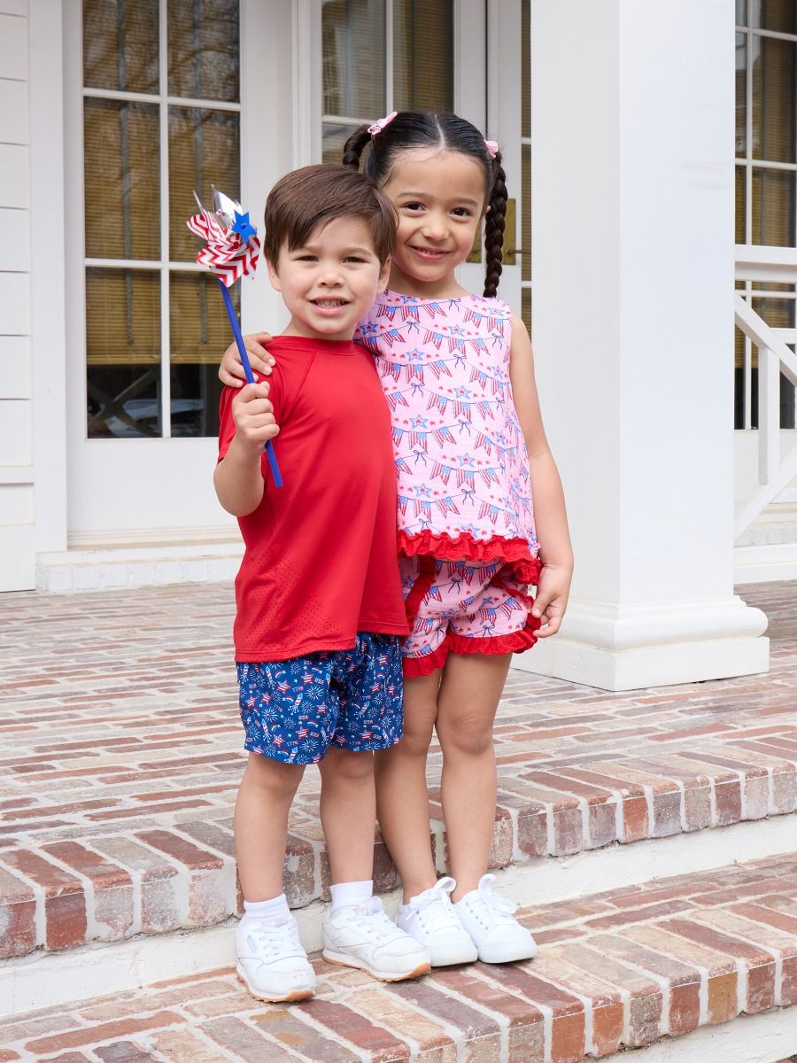Red, White, & Boom Swim Trunks
