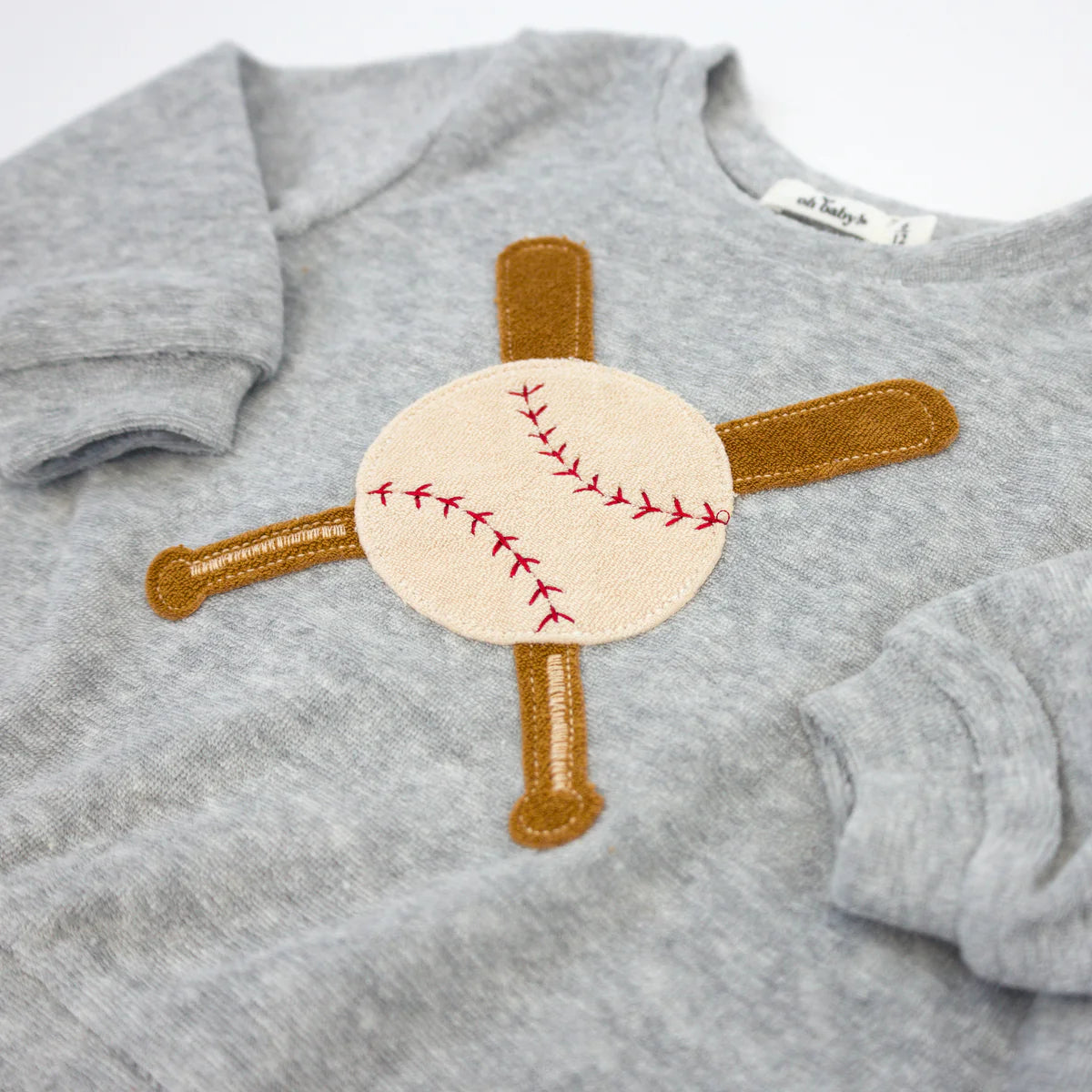 Cotton Terry Boxy Sweatshirt - Vintage Baseball