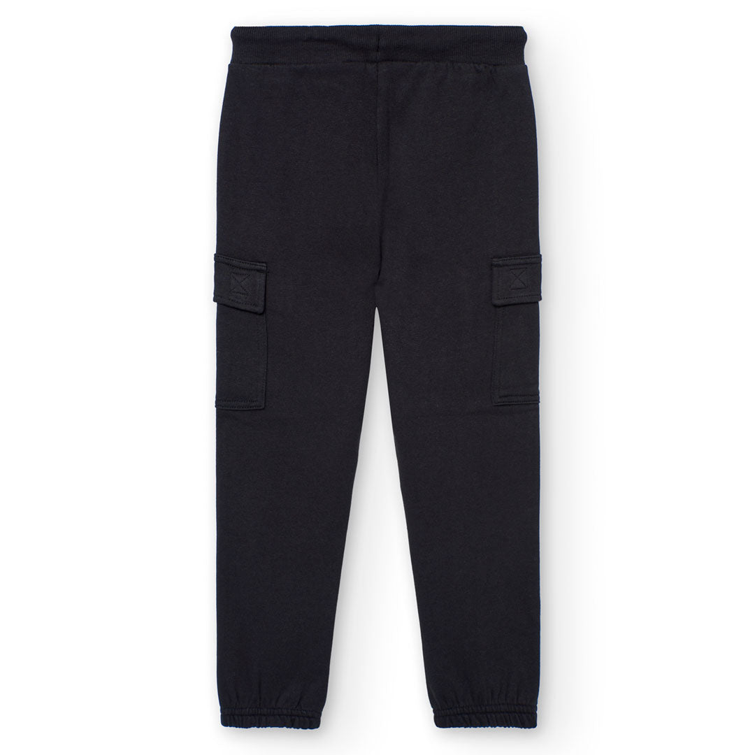 Black Cargo Fleece Sweatpants